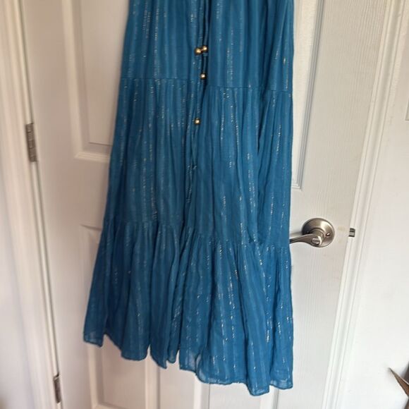 Elegant Blue Ruffle Sleeve Dress - KARINA GRIMALDI - Size Medium - NEVER WORN - Picture 4 of 5